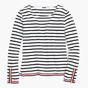 J. Crew Navy and White Striped Shirt